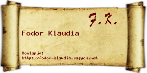 Fodor Klaudia névjegykártya