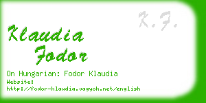 klaudia fodor business card